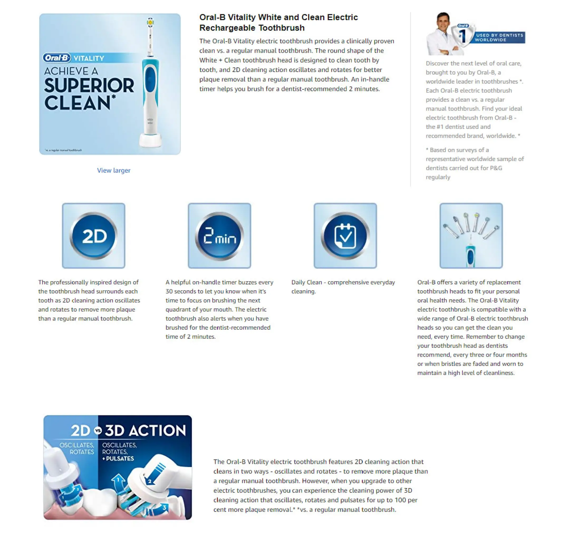 oral b electric toothbrush 30 second timer