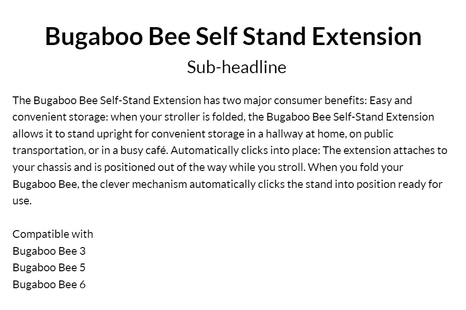 Bugaboo bee5 hotsell self stand extension