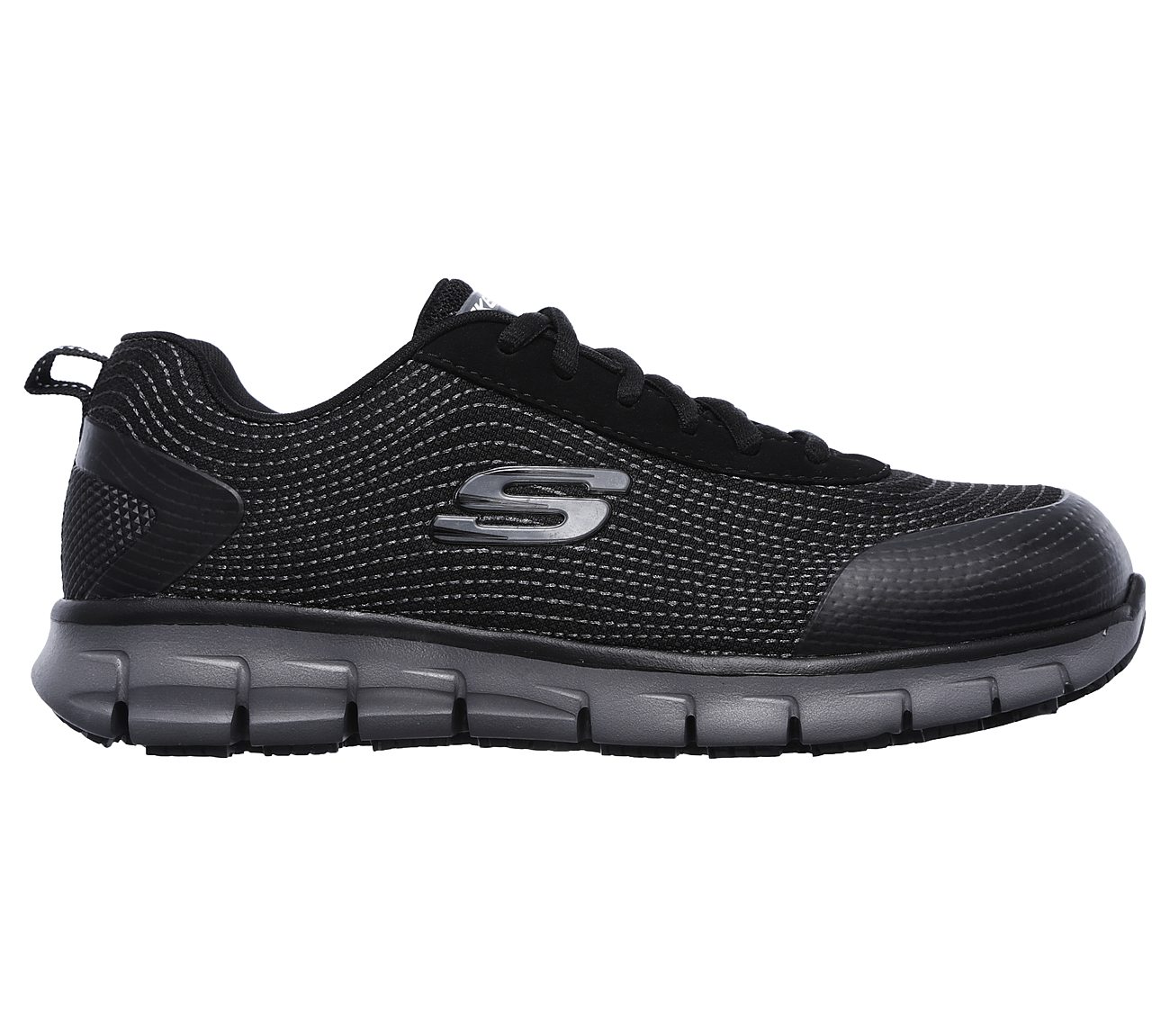Skechers Women 77203 BLK Synergy Steel Toe Safety Shoes