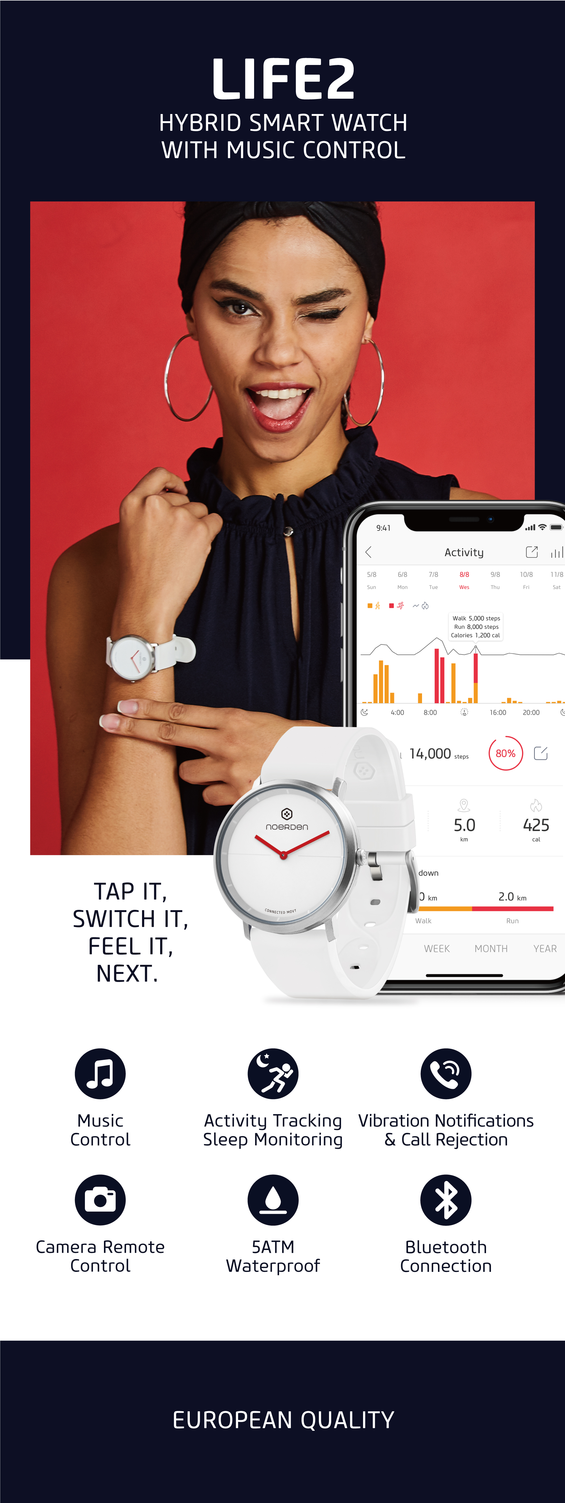 noerden life2 hybrid smartwatch