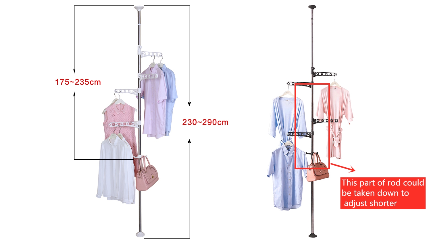 Baoyouni 4 Tier Standing Clothes Laundry Drying Rack Coat Hanger