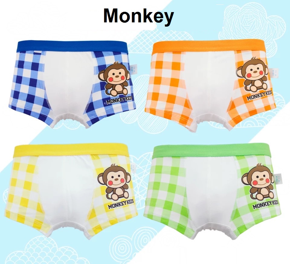 Boys Kids Monkey Print Boxer Underwear Cotton Children Kid Short Underpant Beat Boys' Clothing
