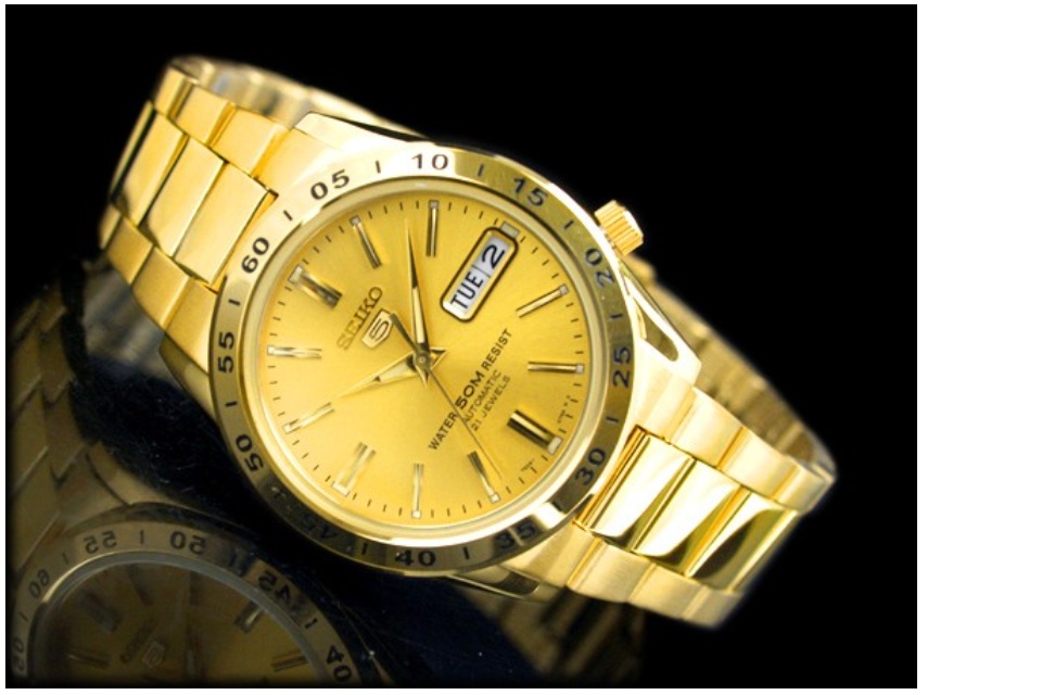 Original] Seiko 5 SNKE06K1 Automatic Gold Stainless Steel Analog Men Watch