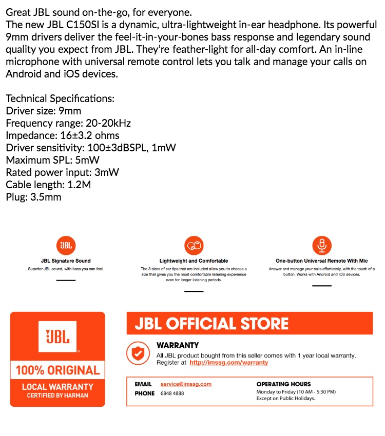 jbl c150si lazada