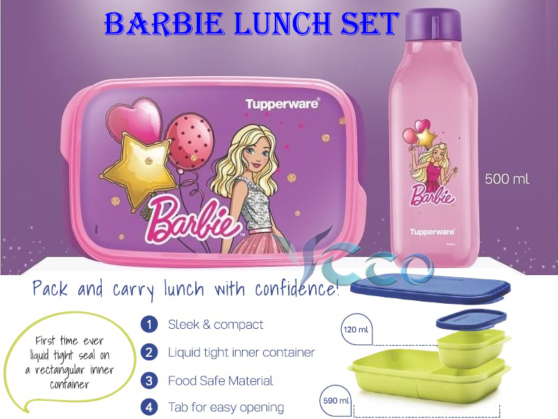 tupperware barbie lunch box