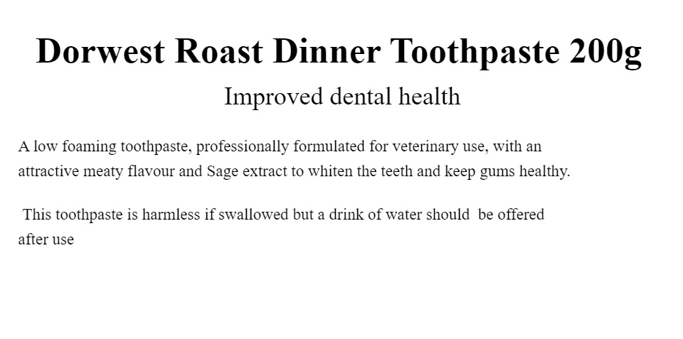 dorwest roast dinner toothpaste
