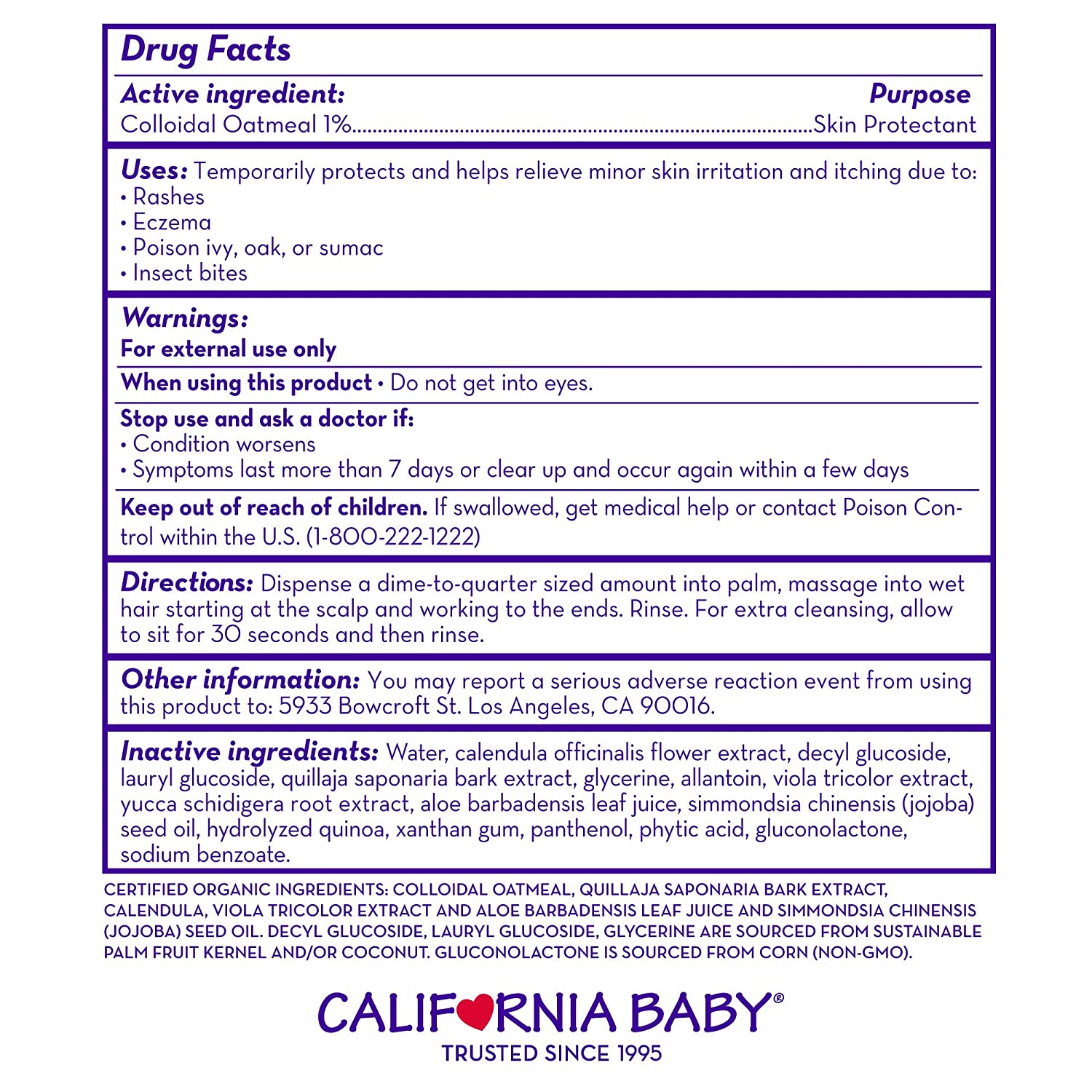 California Baby Shampoo & Bodywash - Therapeutic Relief Eczema (8.5oz / 19oz) Expiry : July 2023 -Baby Product 19f10fd2b3d8a01492b57cb4dedf7d77