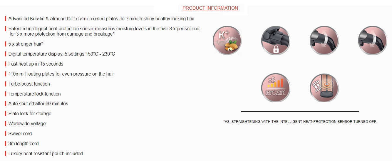 remington haarglätter keratin protect s8598