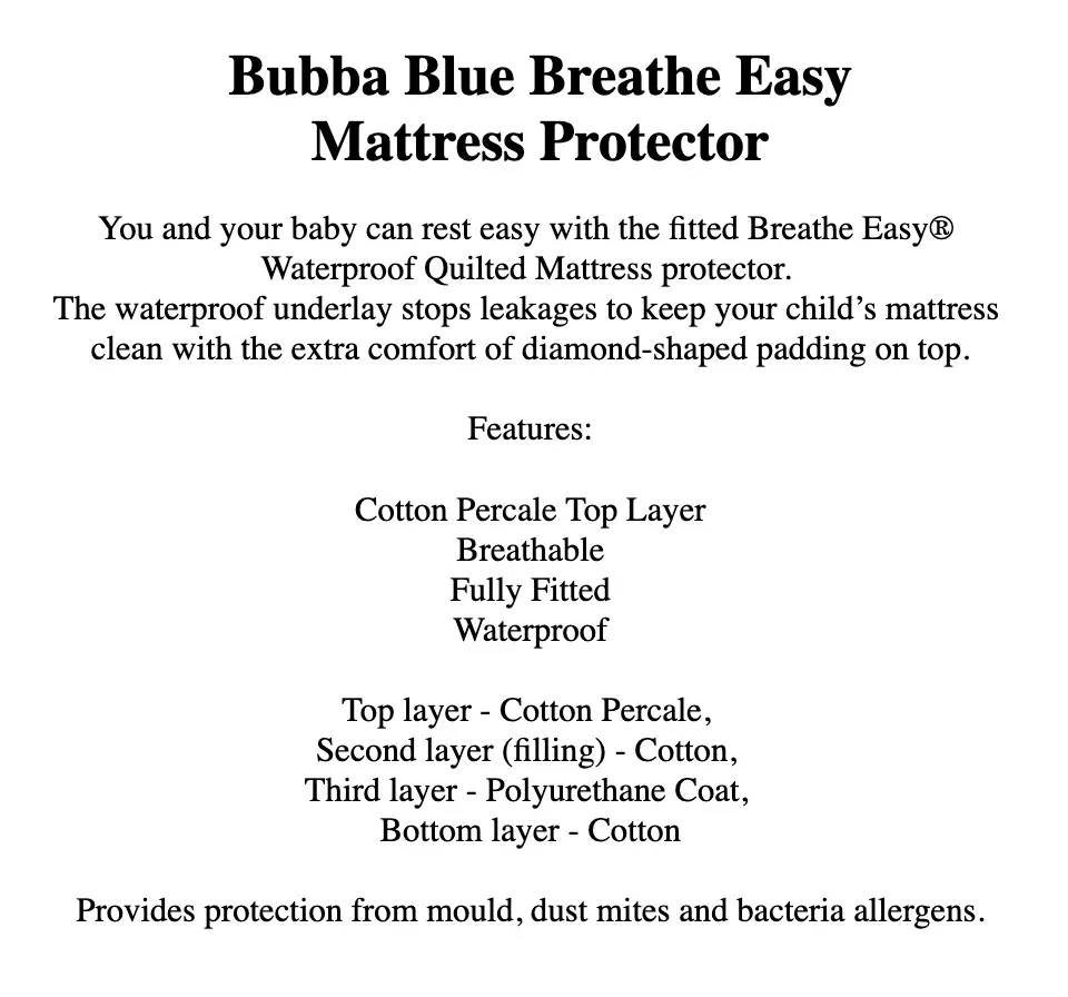 bubba blue quilted mattress protector