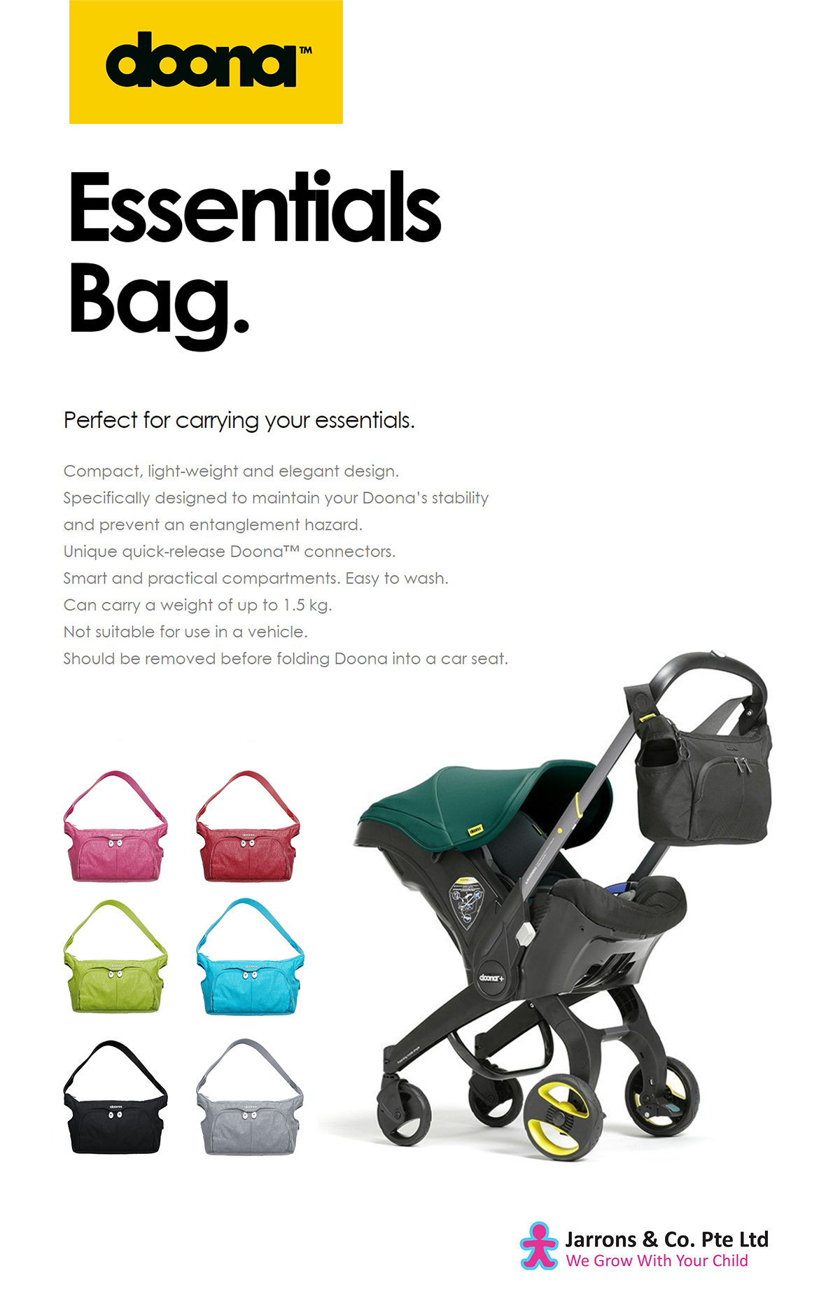 doona essentials bag nitro black