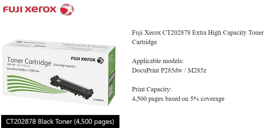 Genuine] Fuji Xerox CT202878 Extra High Capacity Toner Cartridge