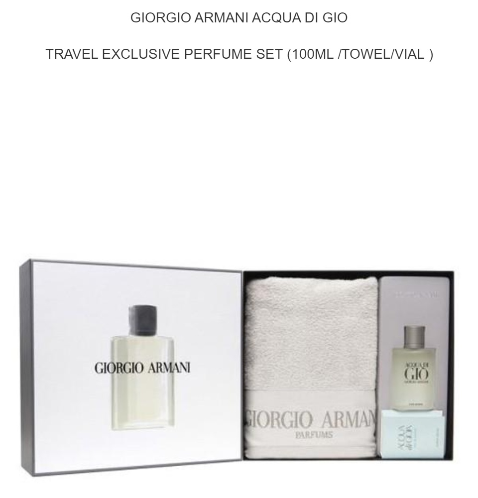 giorgio armani travel exclusive set