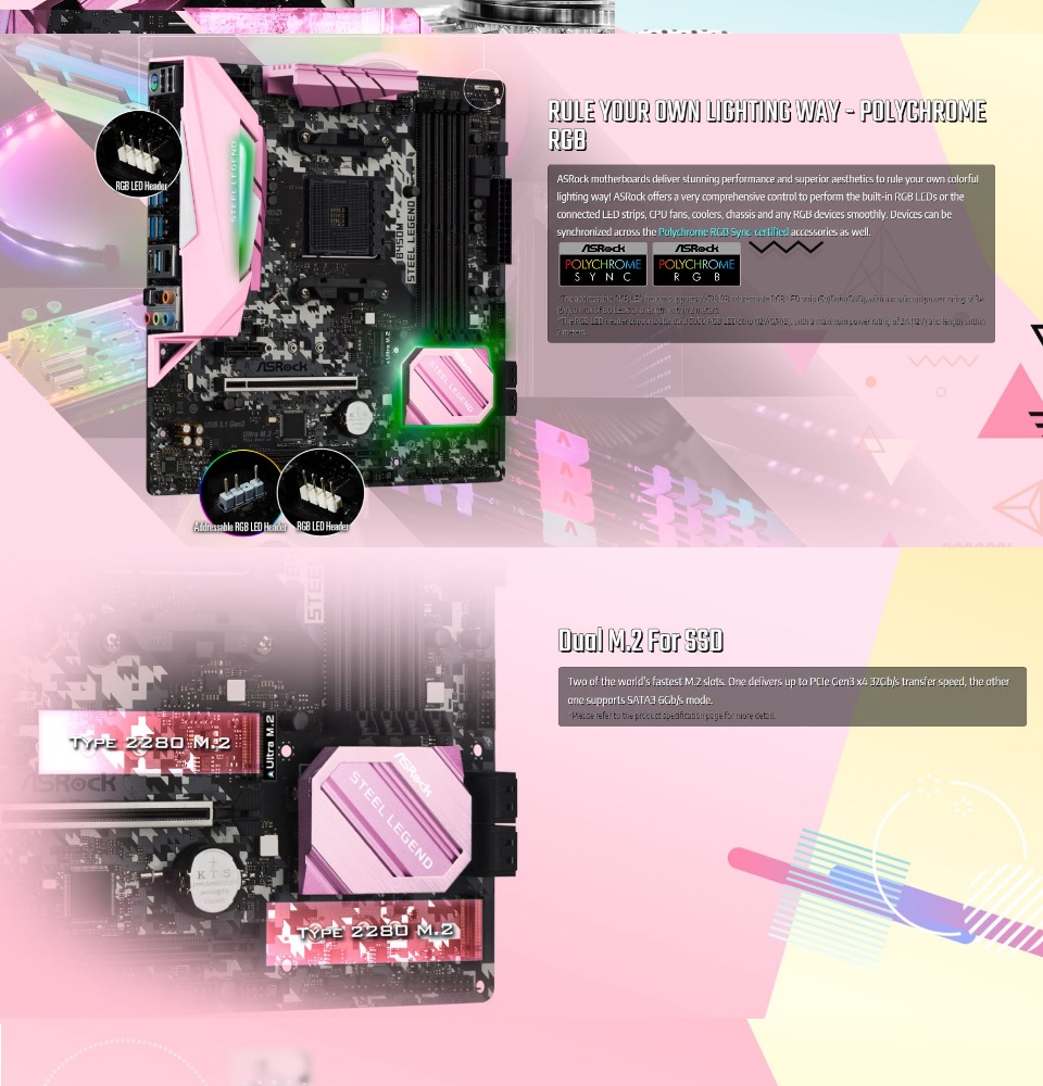 Legend Pink B450 Asrock B450m Steel Legend Micro Atx Asrock B450m