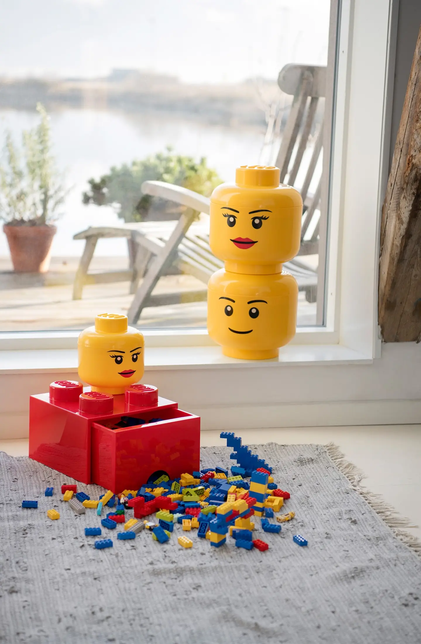 large lego head storage box