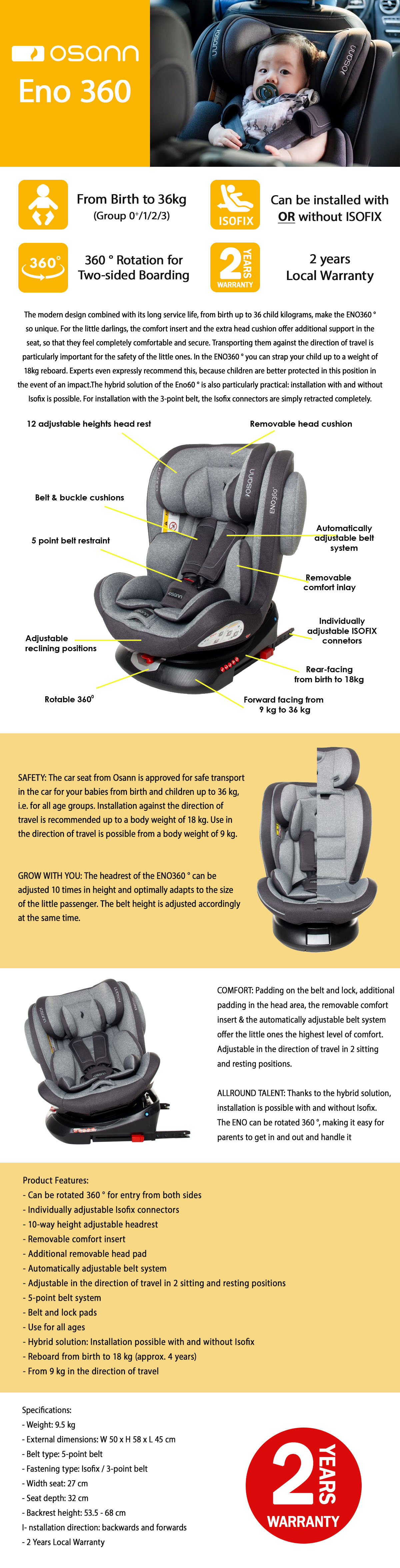 osann baby car seat
