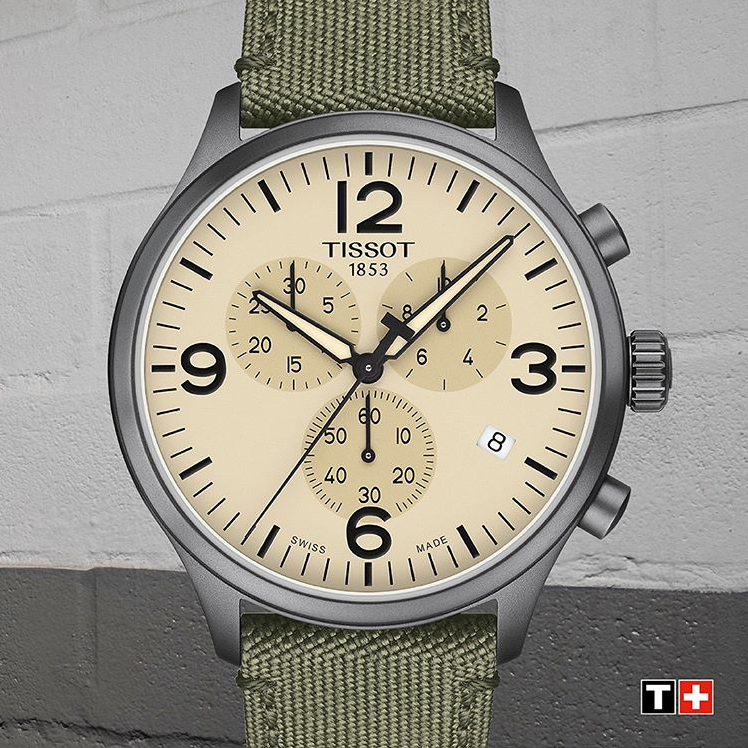Tissot Chrono XL Green Fabric Strap Mens Watch T1166173726700 |  024161213482 - Tissot watch - Green | Fash Direct