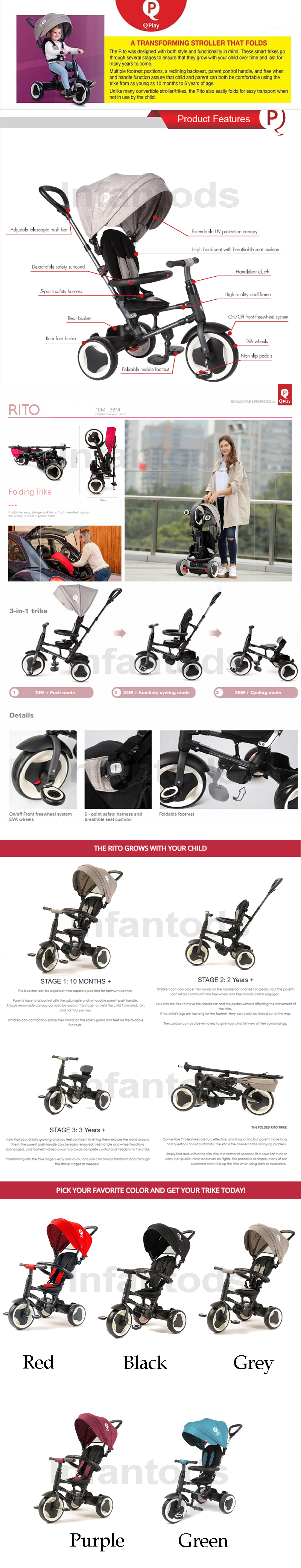 qplay rito folding trike