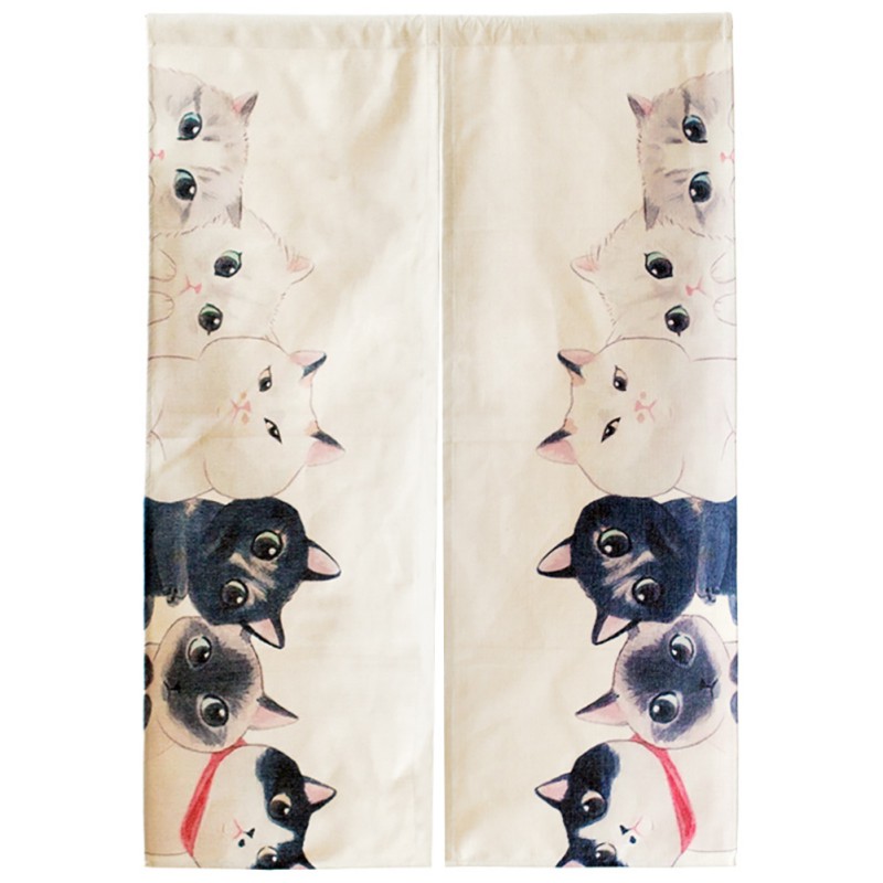 Japanese Noren Cotton Linen Printed Decor Doorway Curtain Wall