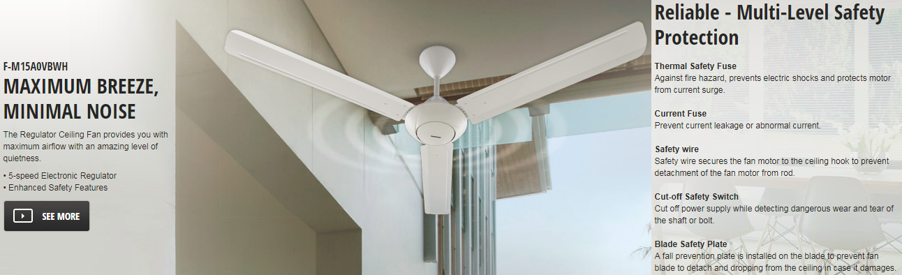 Panasonic 60 Ceiling Fan 150cm Fm15a0 White Single Piece