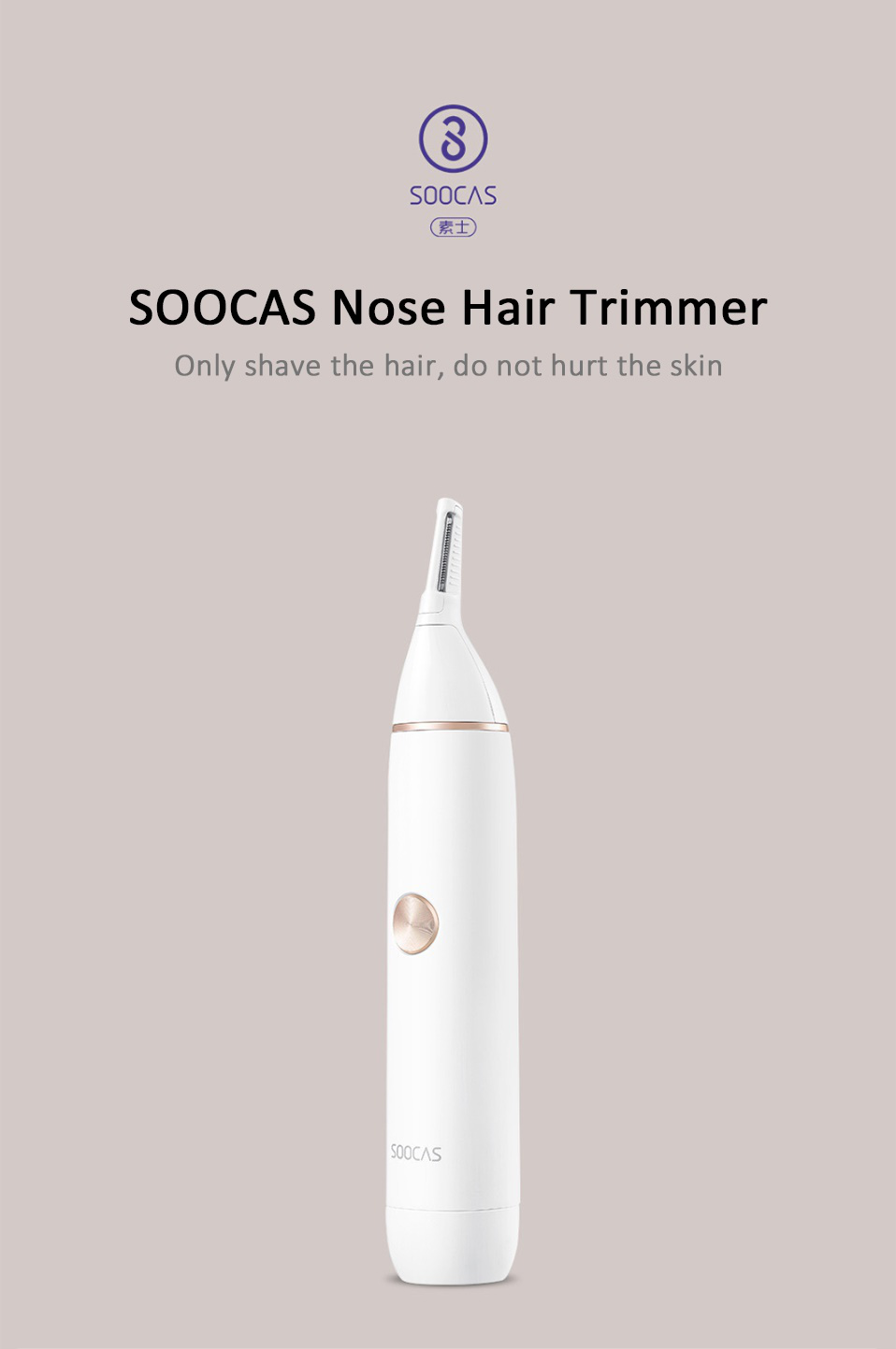 Xiaomi Soocas Ipx5 Waterproof Nose Hair Trimmer Eyebrow Clipper