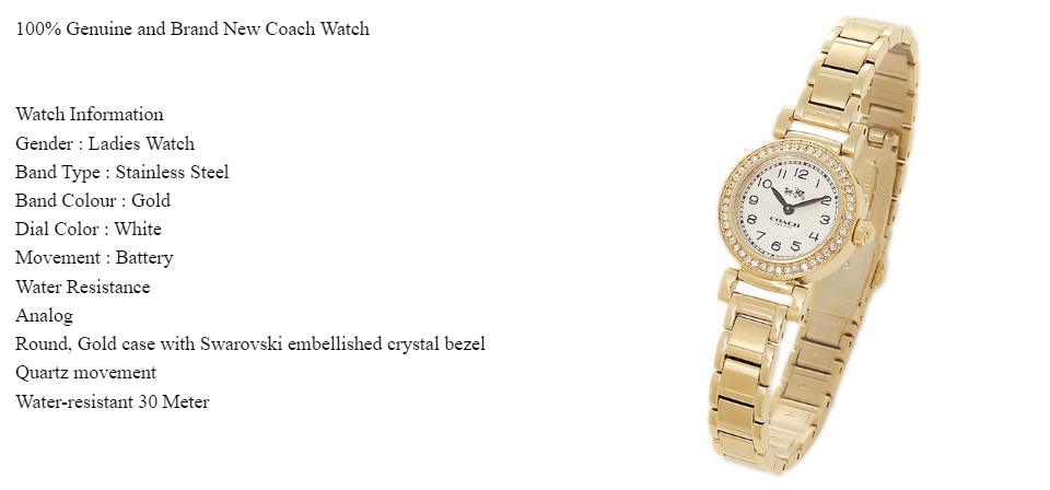 coach watch original