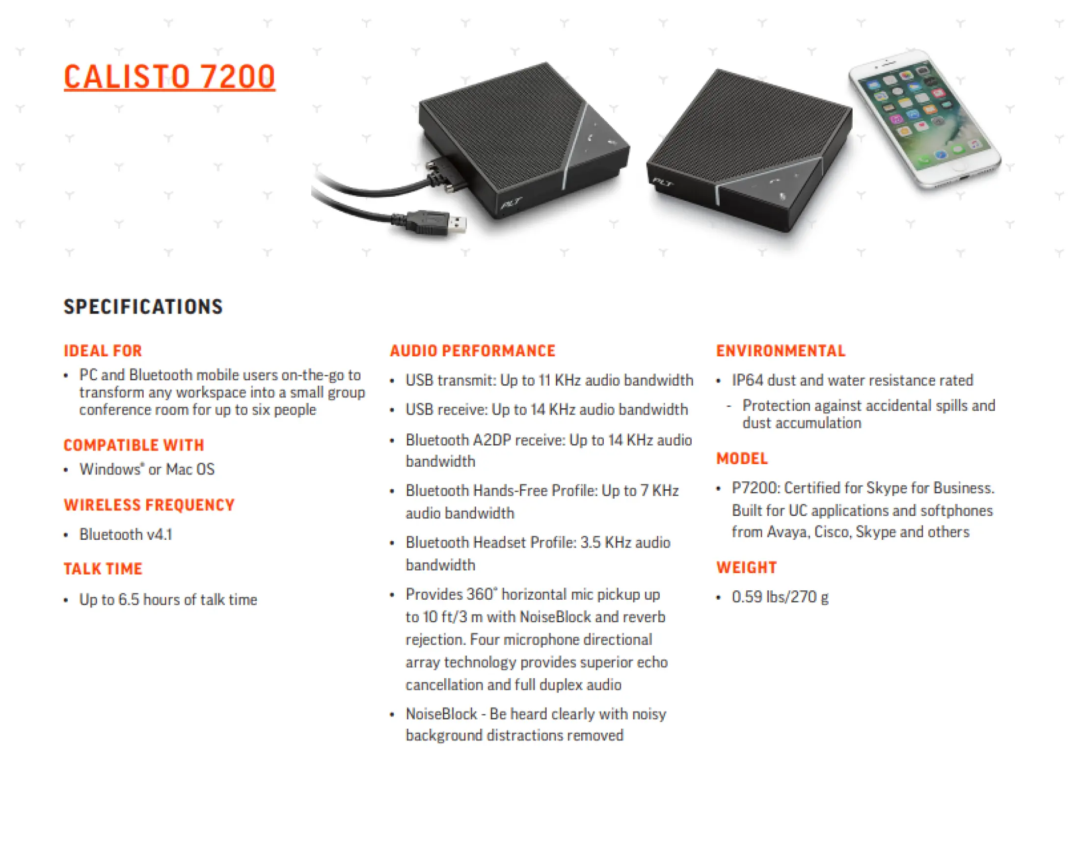 calisto 7200 speakerphone