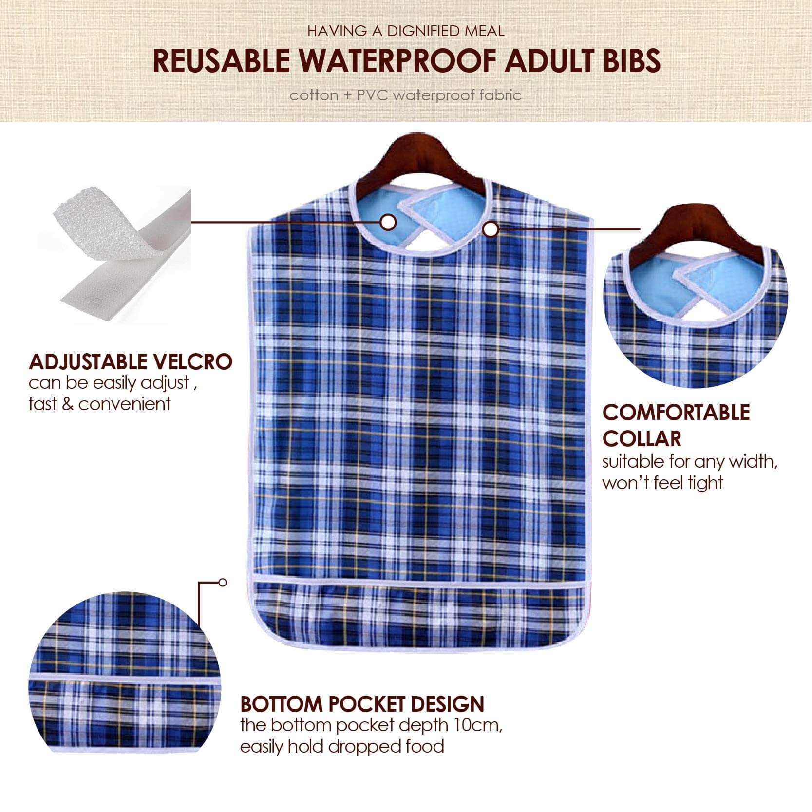 washable bibs for adults