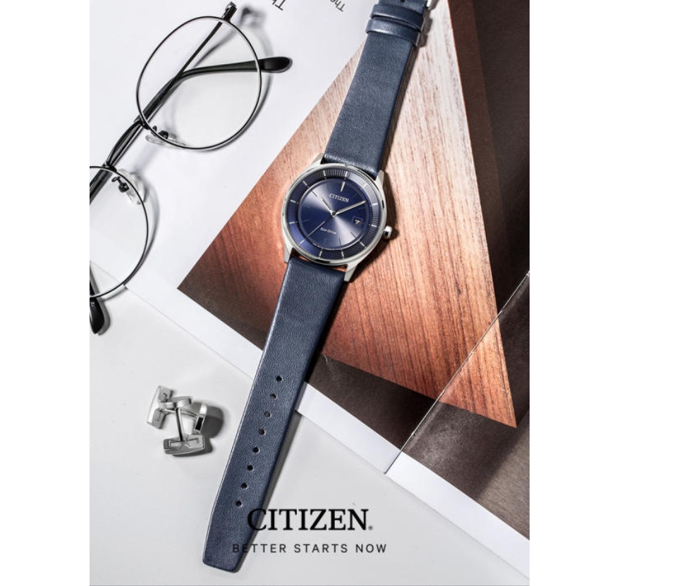 Original] Citizen BM7400-12L Eco-Drive Blue Leather Men Watch