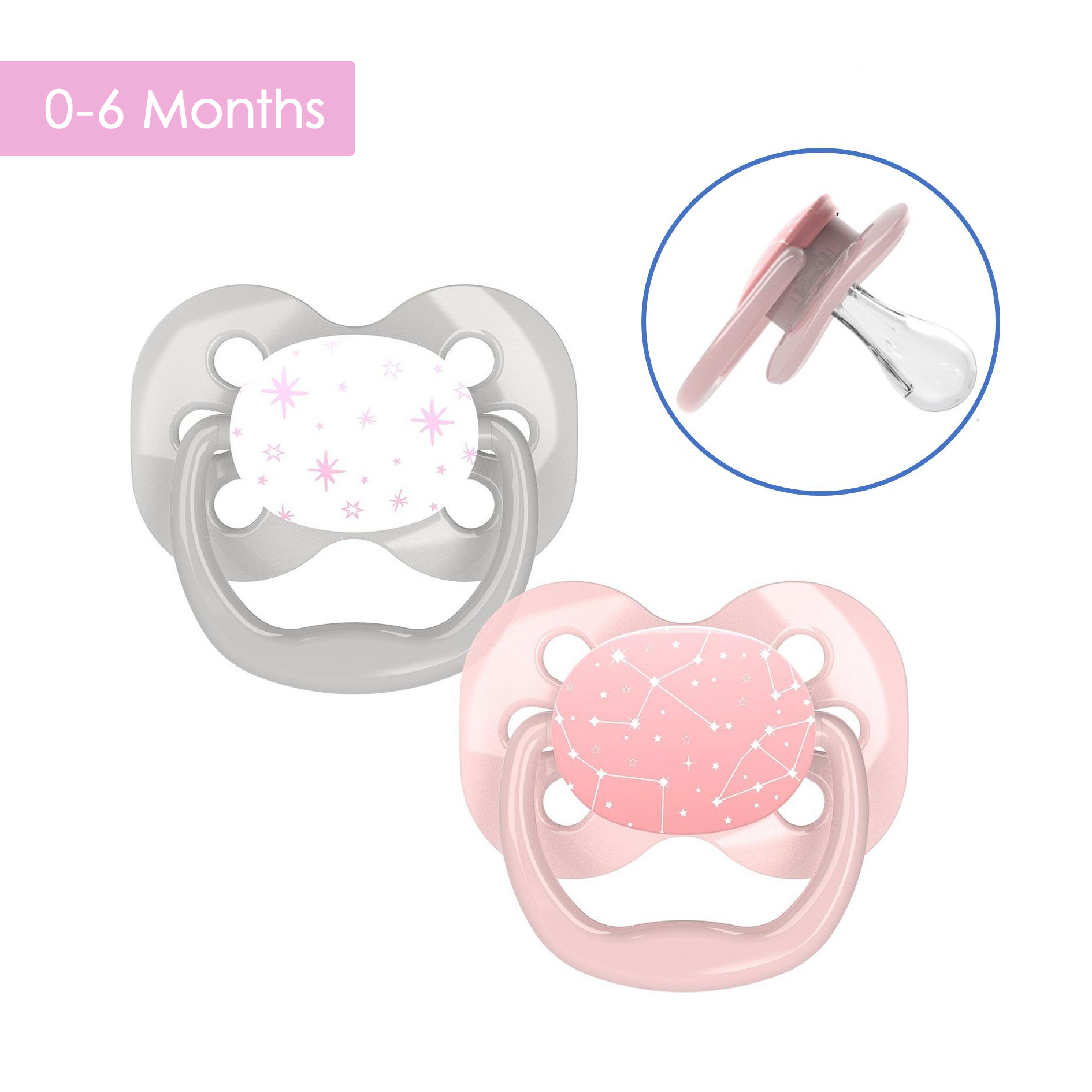 Dr.Browns Advantage Pacifier With Clip (0-6M) - 4 Designs -Baby Product 46ecc7a9b9ee1714f299d23b0807d2c2