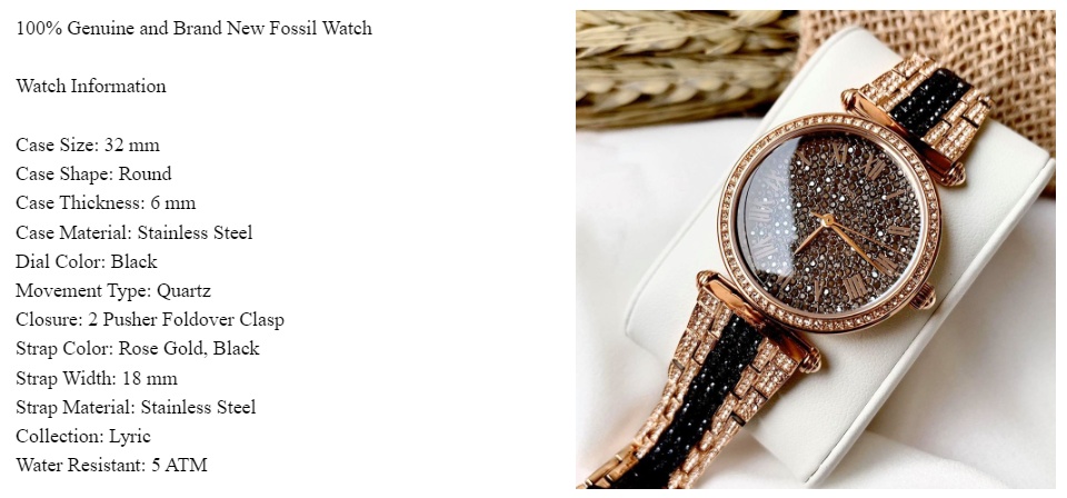 Fossil LE1075 Limited Edition Lyric Two 