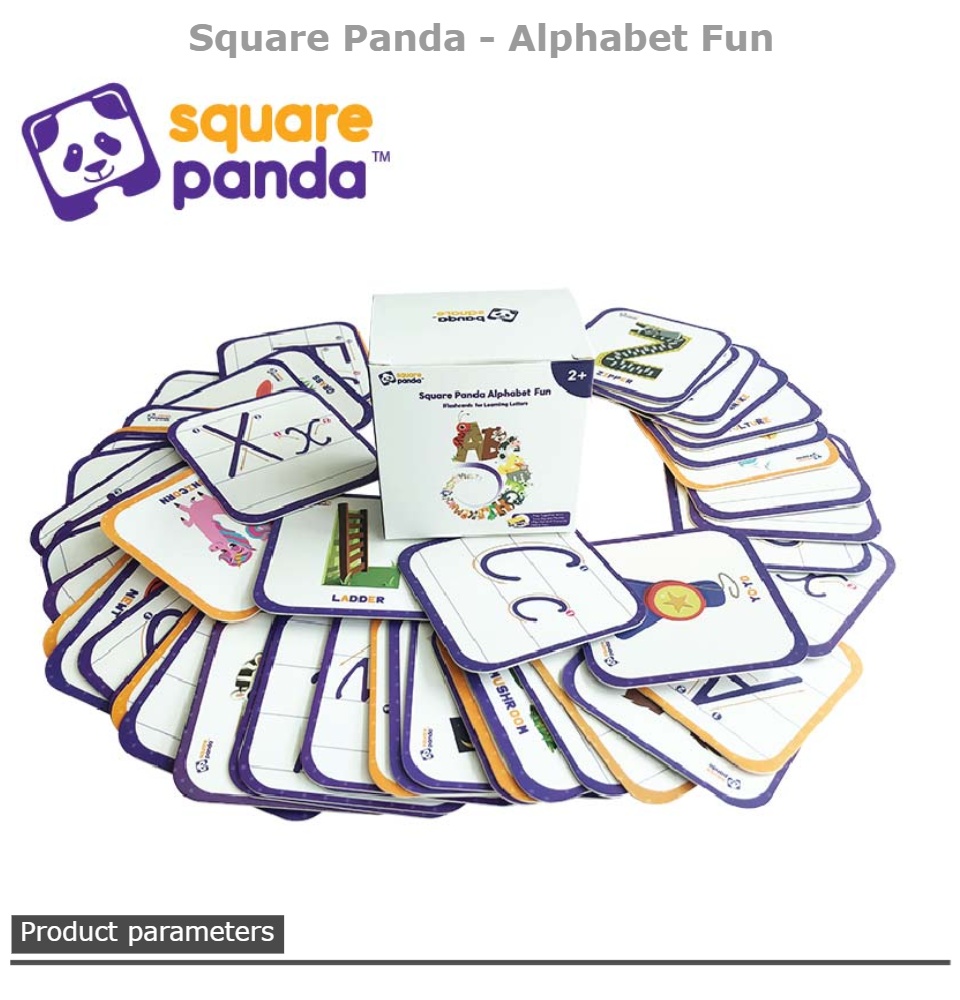 Square Panda is a Multisensory Learning System!  Square Panda is a learning system that helps your child learn to read using multisensory play. Designed for kids two and older, the playset blends physical and digital learning as it keeps kids entertained through age-appropriate games grounded in research-based curriculum. Early readers play their way to reading fluency as they engage with physical smart letters that connect them to a library of learning games. Every play session guides children through the game as they explore the alphabet, letter sounds, discover rhymes, build vocabulary and more!