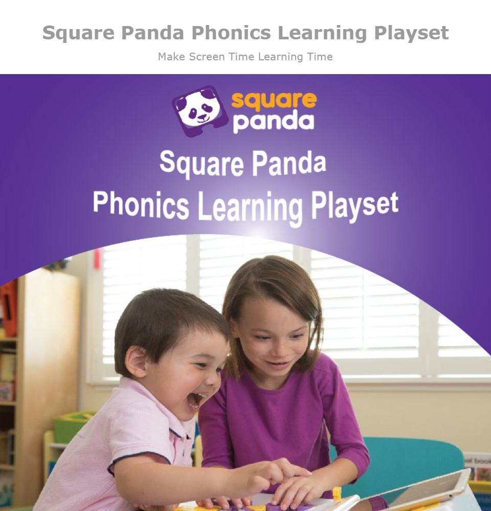 Square Panda is a Multisensory Learning System!  Square Panda is a learning system that helps your child learn to read using multisensory play. Designed for kids two and older, the playset blends physical and digital learning as it keeps kids entertained through age-appropriate games grounded in research-based curriculum. Early readers play their way to reading fluency as they engage with physical smart letters that connect them to a library of learning games. Every play session guides children through the game as they explore the alphabet, letter sounds, discover rhymes, build vocabulary and more!  Square Land  Lagoon  Reading Tree  Each Square Panda Learning Game is grounded in research-based curriculum!  Square Panda comes with a library of diverse learning games, all derived from research-based curriculum that helps kids build early reading skills as they stay engaged through play. Parents simply download each game on the App Store or Google Play and their kids can dive right into the fun! The growing library of content currently hosts the following 11 games, all of which are included:  Square Panda SquareLand Square Panda Bowling Square Panda Bubbles Square Panda Farming Square Panda Fishing Square Panda Jiggity Jamble Square Panda Lagoon Square Panda Letter Lab Square Panda Letter Lullaby Square Panda Monster Rhymes Square Panda Space Cows Each learning game has different features that focus on different areas, such as letter orientation, word play and letter confusion. The curriculum grows with your child, keeping them moving forward to achieve new learning milestones.  Parents can track their child's progress in Square Panda's Parent Portal!  The Square Panda Playground allows parents to keep track of their child's learning progress, giving them visibility into problem areas in need of attention, such as letter orientation, word play and letter confusion.  Big Badge Graphs: View detailed progress mapping for each primary curriculum milestone. Mini Badges: Just for fun! Your child earns these badges when they spell their name, numbers and even the words "Square" and "Panda!" Customization: Add any word or picture to your child's personalized, private database! Add your child's name, your picture with the word "Mom," your family pet, school mascot or even a picture of your child playing their favorite sport! This database adds an element of personalization and surprise that delights children over and over again!