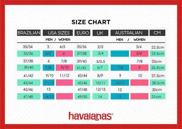 Havaianas European Size Chart