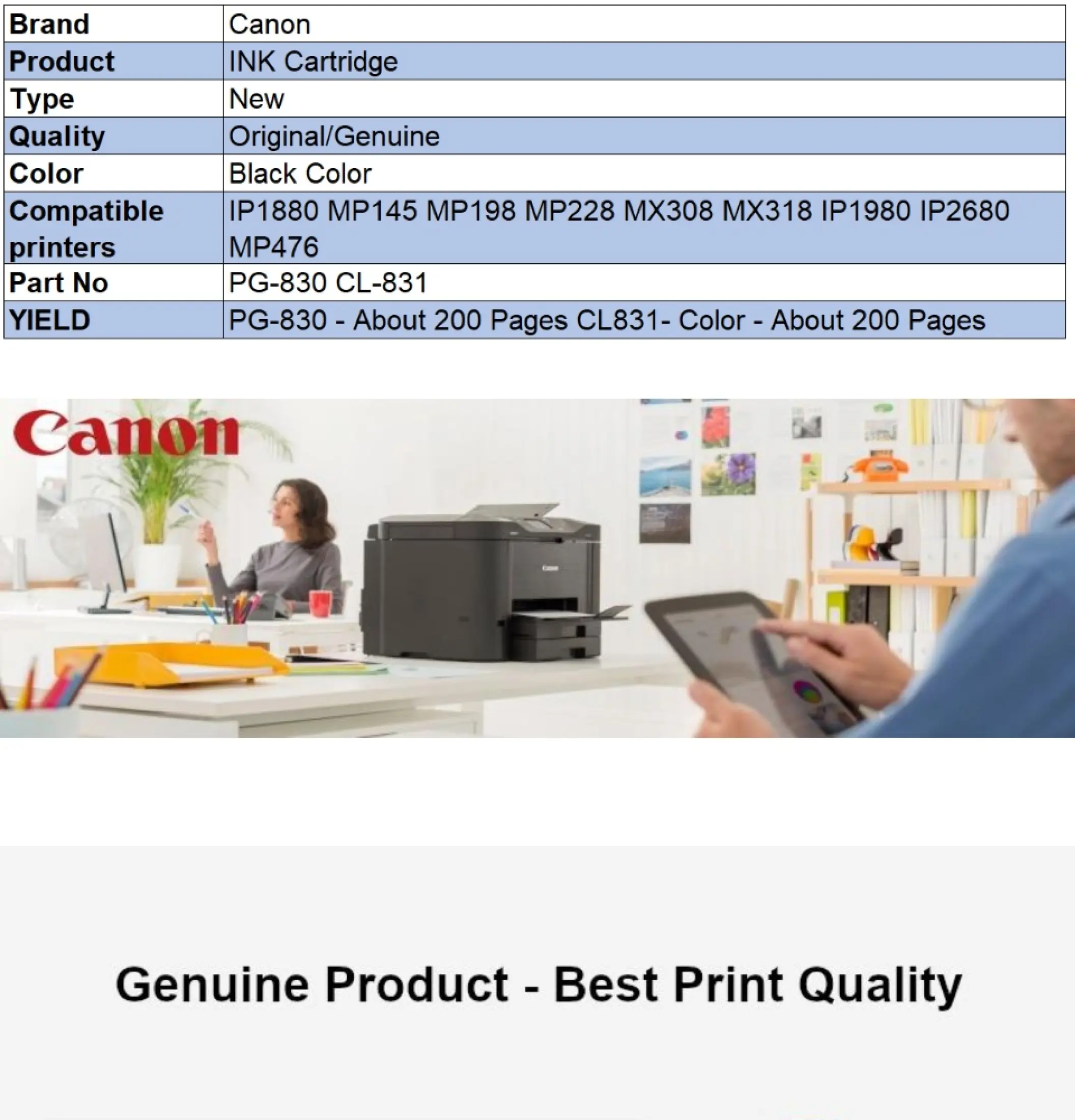 Canon Pg 830 Black Cl 831 Color Ink Cartridge For Canon Pixma Printers Pg830 Cl831 Pg 830 Cl 831 Lazada Singapore