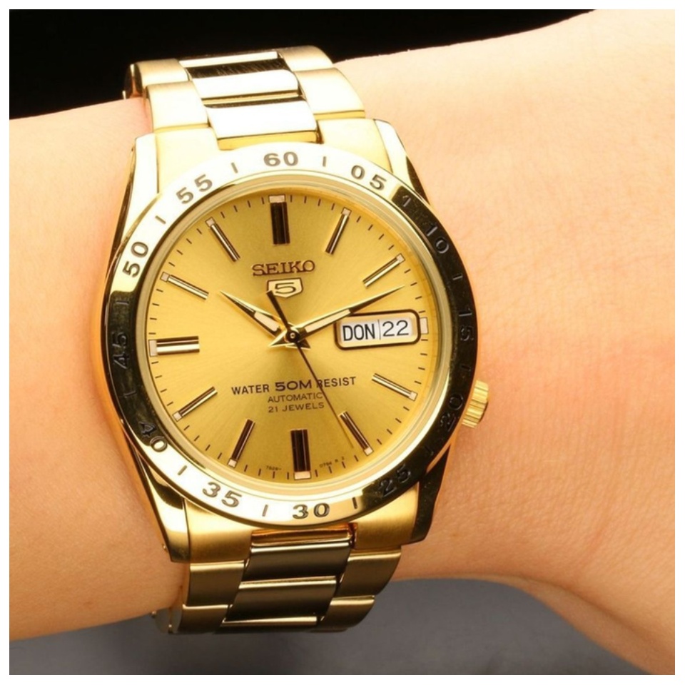 Original] Seiko 5 SNKE06K1 Automatic Gold Stainless Steel Analog Men Watch