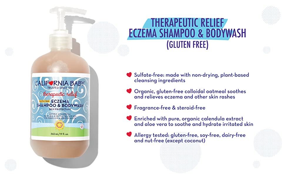 California Baby Shampoo & Bodywash - Therapeutic Relief Eczema (8.5oz / 19oz) Expiry : July 2023 -Baby Product 5a4b38934364ef26438fcb958207ce1e