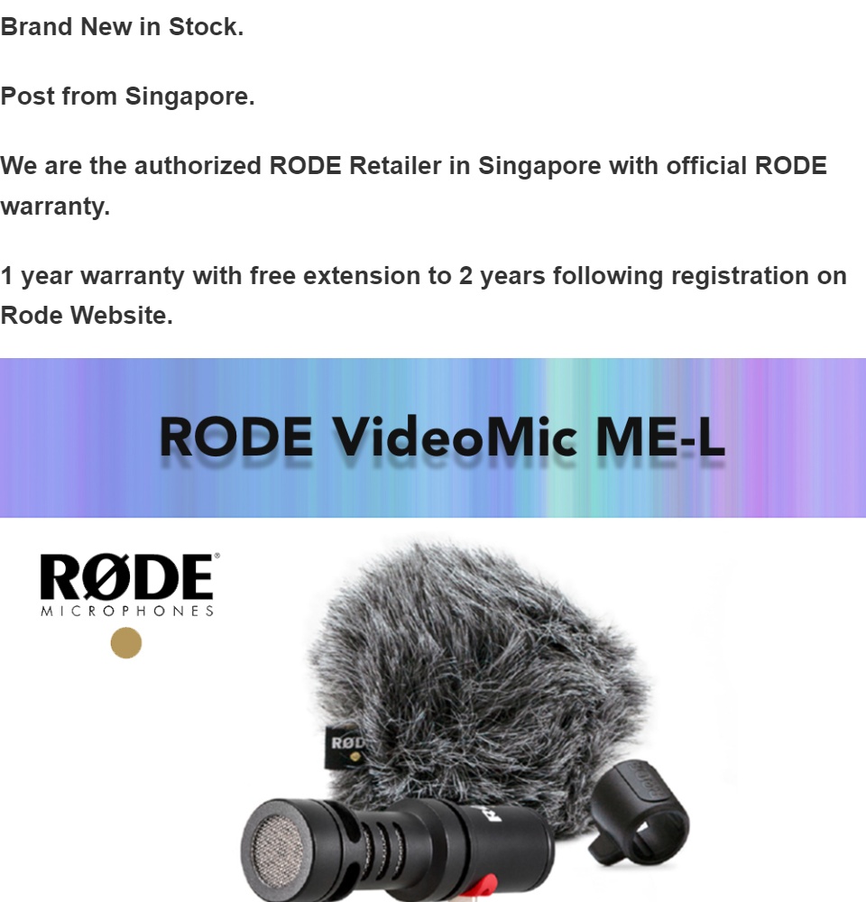 RØDE Microphones VideoMic Me-L Microphone - Apple
