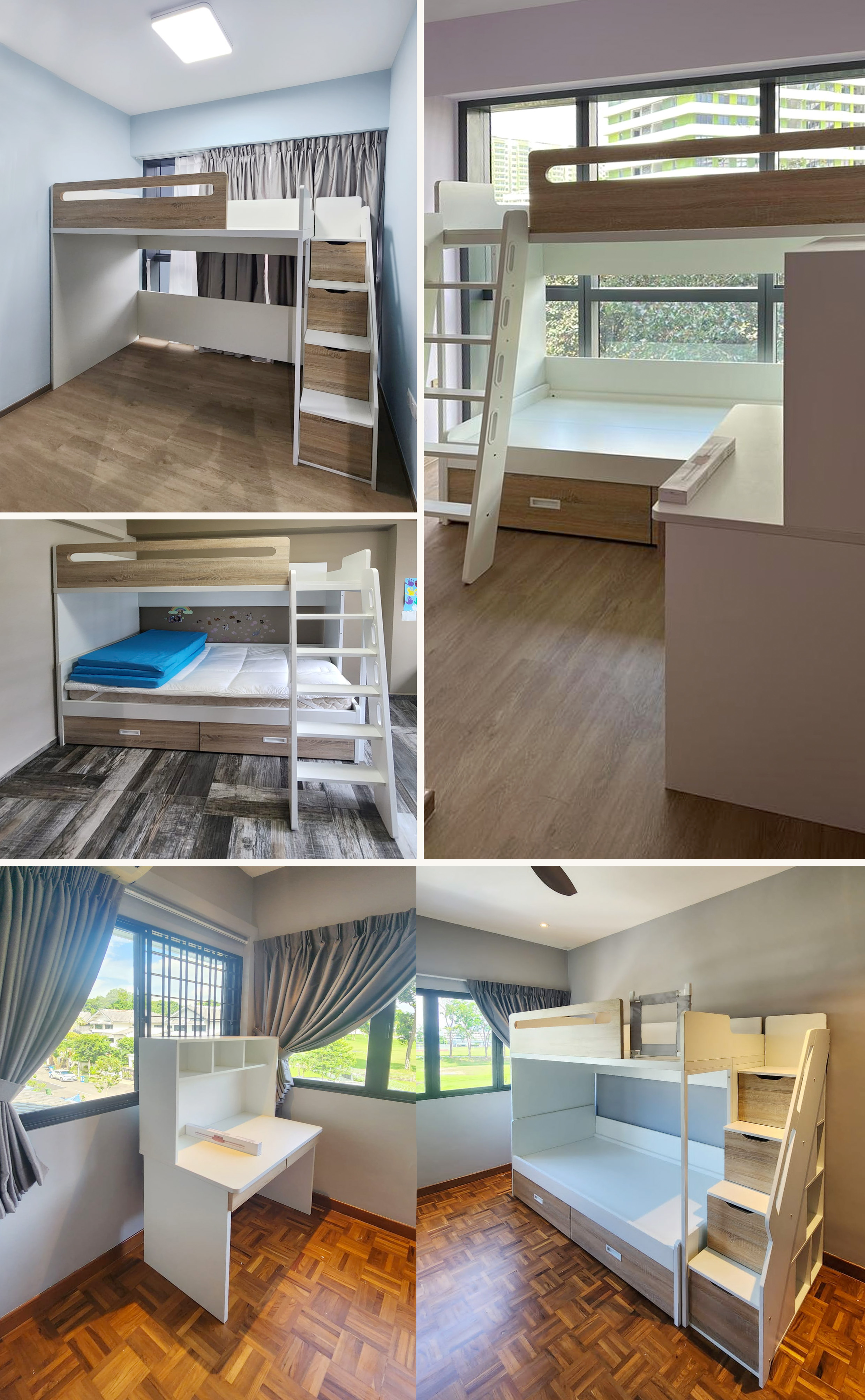 [SG Seller] เตียงสองชั้น | เตียงสองชั้นแบบโมดูลาร์ | เตียงสองชั้นสำหรับเด็ก | เตียงสองชั้นสำหรับเด็ก | Trendy Space