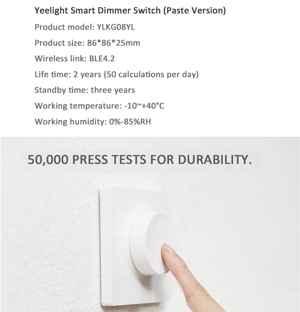 Xiaomi yeelight bluetooth wall switch ylkg08yl white обзор