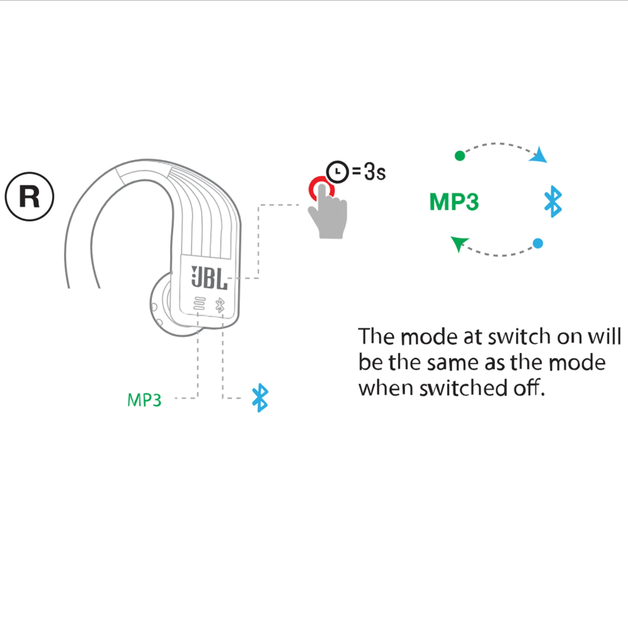 jbl endurance dive switch to bluetooth