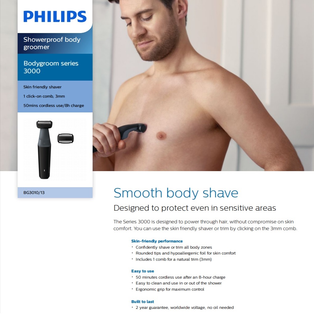 philips showerproof bodygroomer series 3000