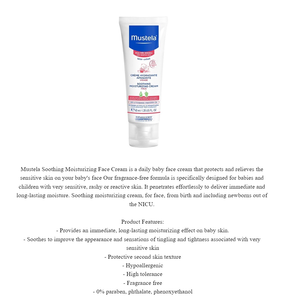 mustela soothing moisturizing cream
