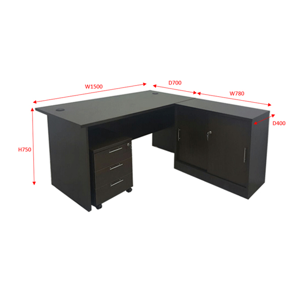 1 5m L Shaped Office Table Set Sliding Cabinet Table Sliding Cabinet Office