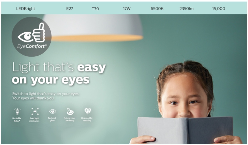 EyeComfort - Light that's easy on your eyes. Your eyes will thank you.