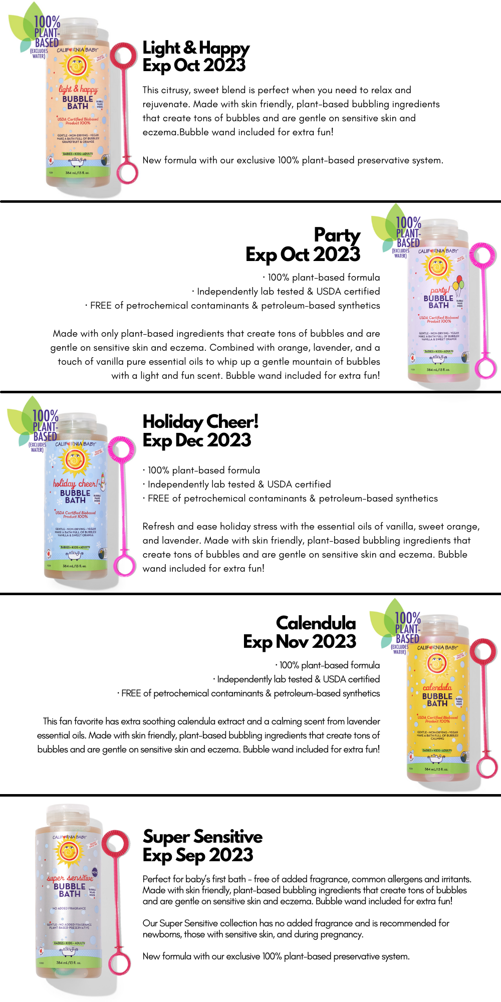 California Baby 13oz Bubble Bath (10 Types) -Baby Product 83b1f034097322e33113faa3ed2aec21