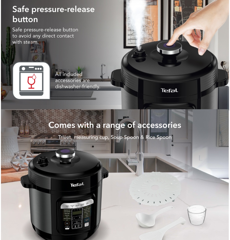 TEFAL CY601 Home Chef Smart Electric Pressure and Multicooker CY601D65