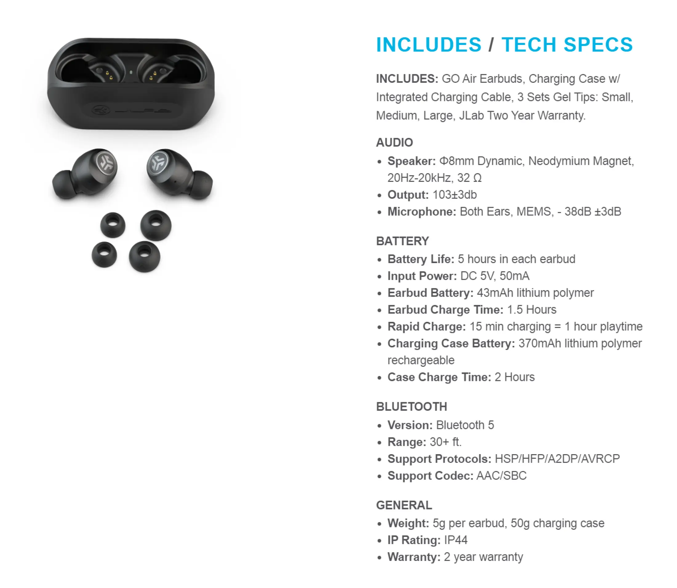 jlab go air charge time