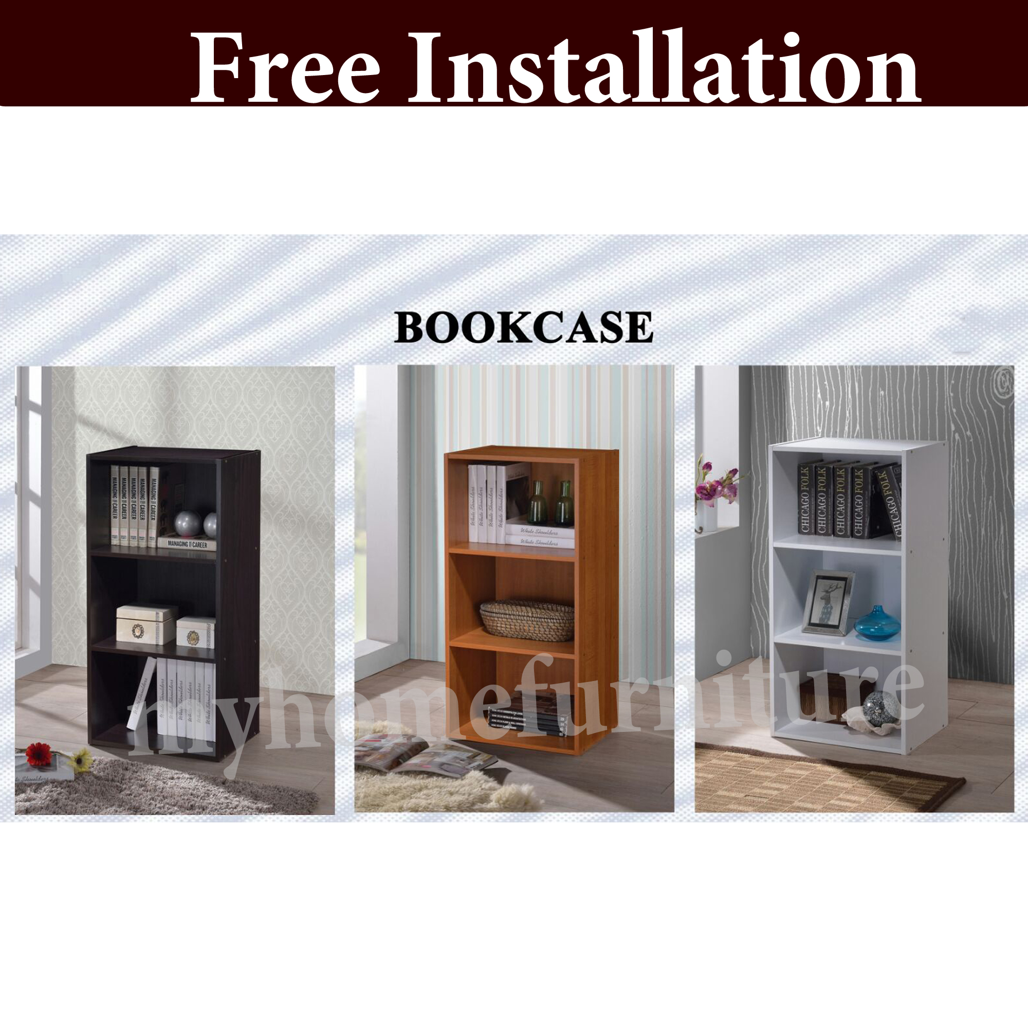 Bookcase Bookshelf Free Delivery And Installation 3 Colours
