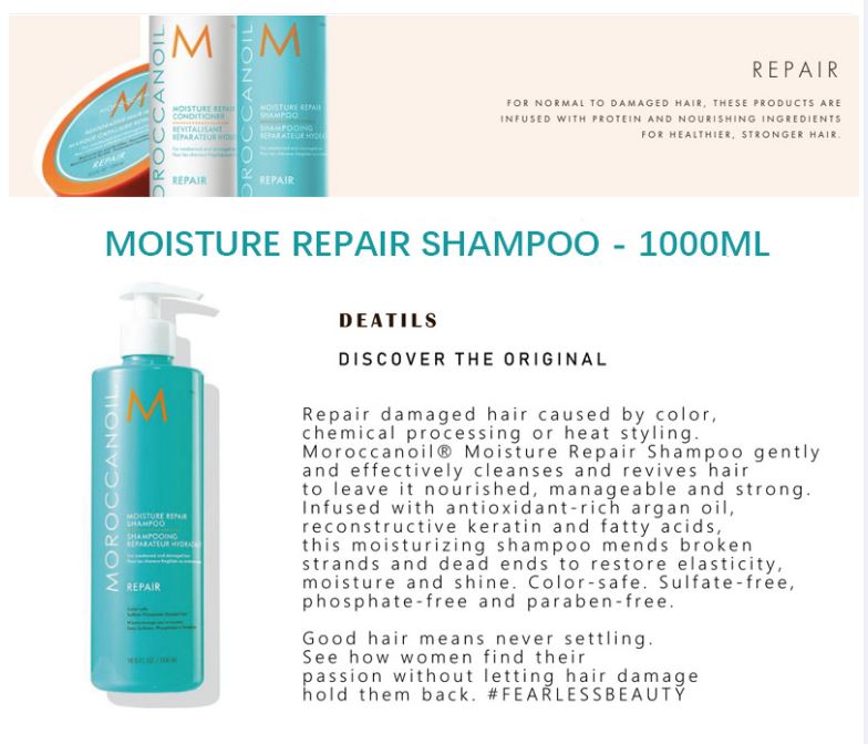 Moroccanoil Moisture Repair Shampoo 250ML -Baby Product 8c74a6ce212b5bfeb14988c07924c7fd
