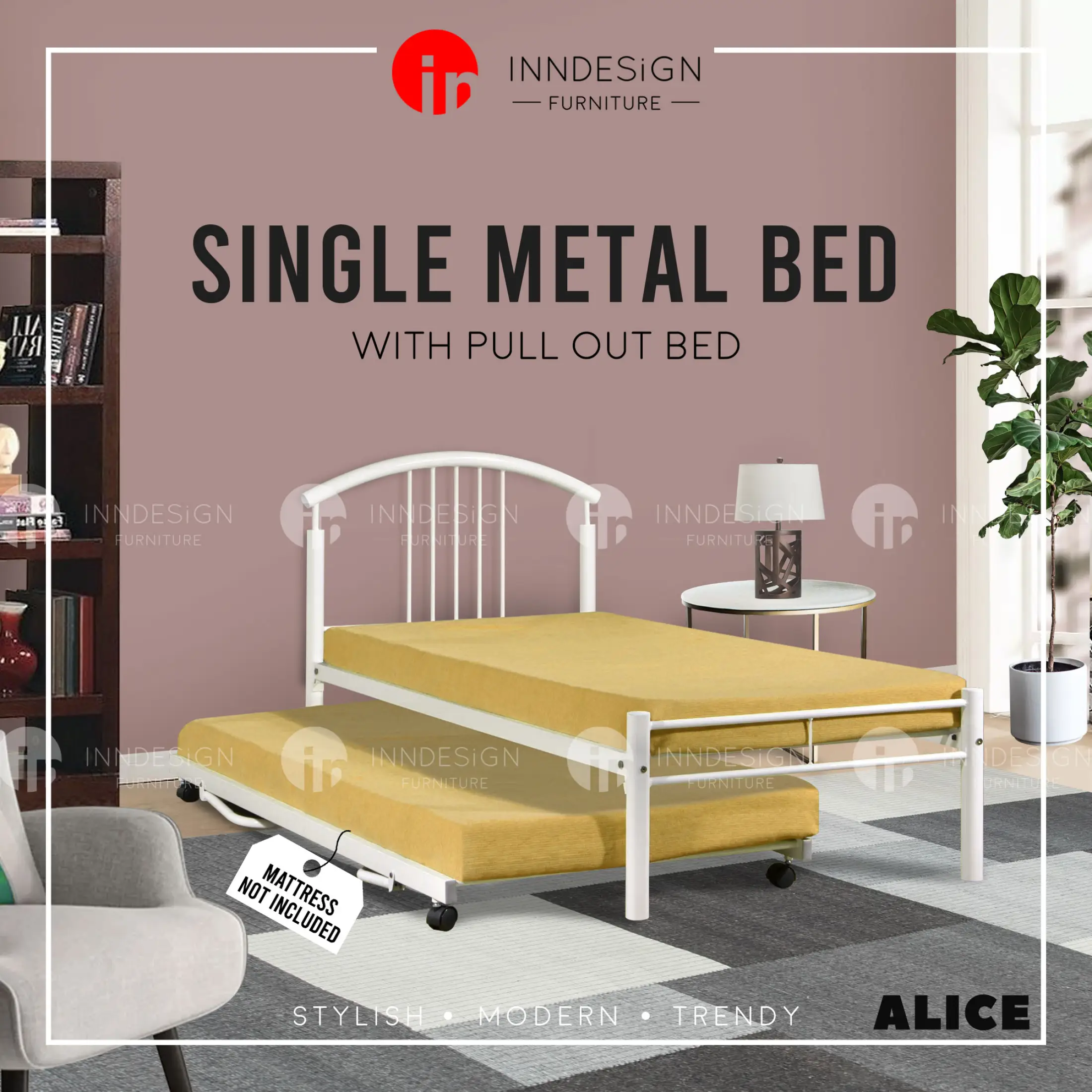 Bulky Alice Single Metal Bed Lift Up, Metal Bed Frame Lifts